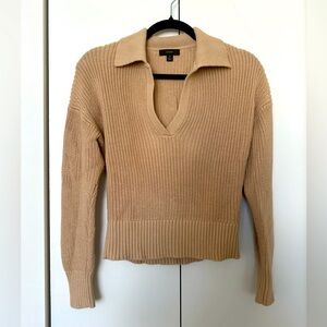 J.Crew camel cotton knit pullover